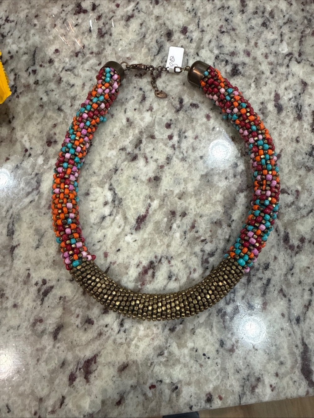 Multi Color Beaded Choker Necklace